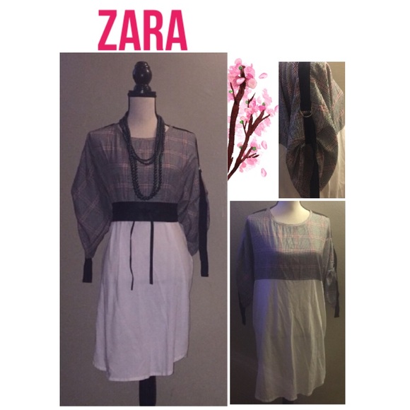 Zara Dresses & Skirts - 🆕 ZARA🌹 Oversized Plaid Dress Top Tunic Blouse